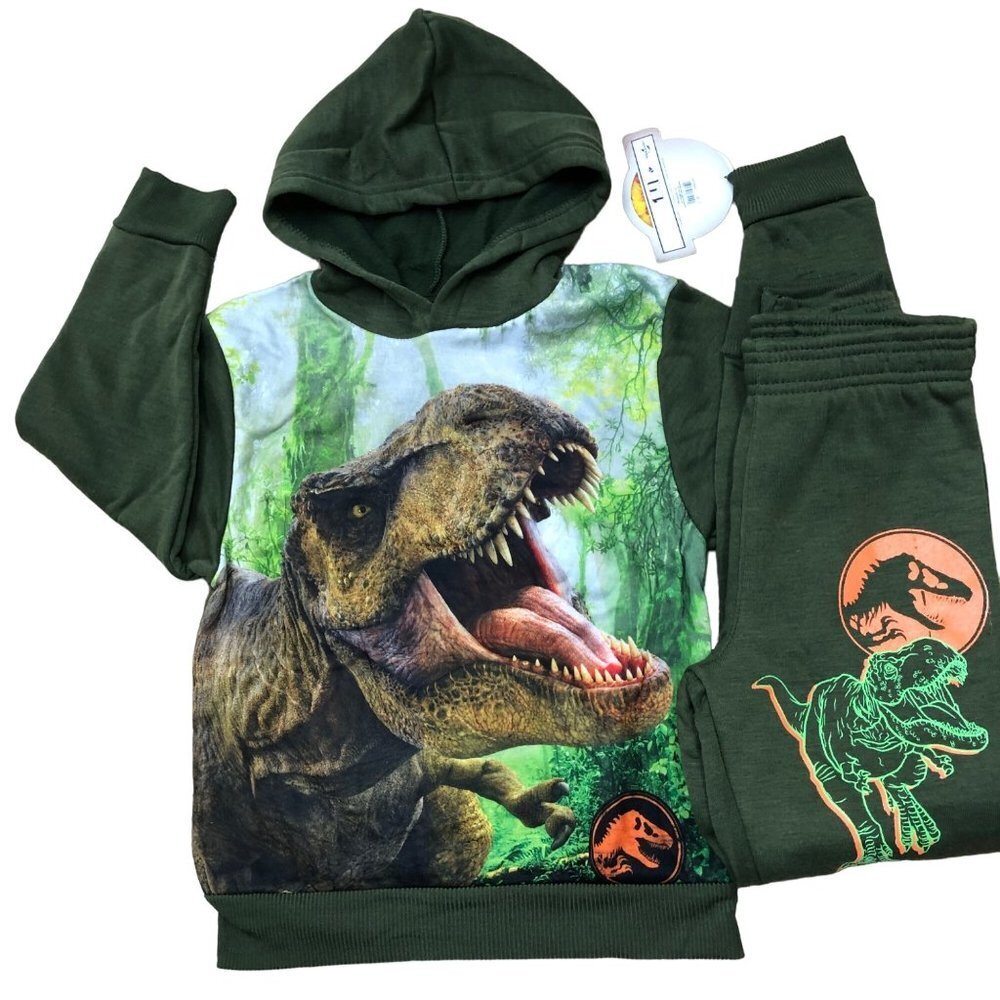 JURASSIC WORLD BOY HOODIE AND‎ SWEATPANTS SET 5/6 NWT
